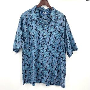The ONO Shirt by Liberty House Polo Men’s XXL Hawaiian Floral Blue Pocket Collar